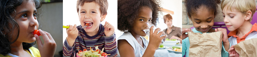 Banner picturing children eating